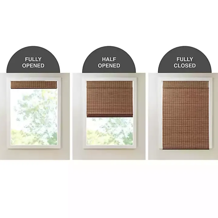Brown Bamboo Light Filtering Roman Shade, 31 in.