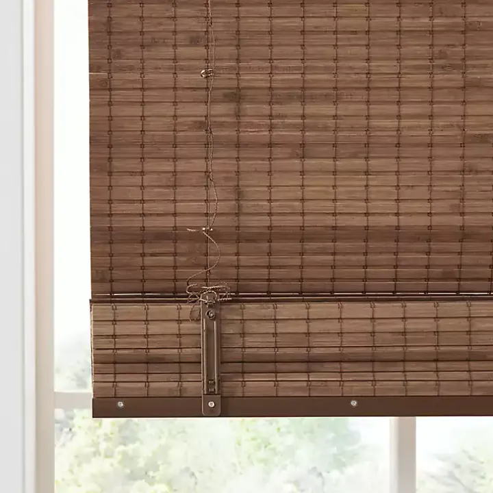 Brown Bamboo Light Filtering Roman Shade, 31 in.