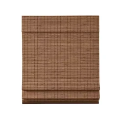 Brown Bamboo Light Filtering Roman Shade, 33 in.