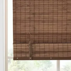 Brown Bamboo Light Filtering Roman Shade, 33 in.