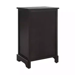 Brown Cora Accent Table with Woven Storage Baskets