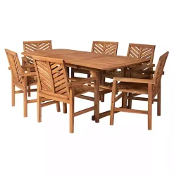 Brown Extendable Table 7-pc. Outdoor Dining Set