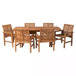 Brown Extendable Table 7-pc. Outdoor Dining Set