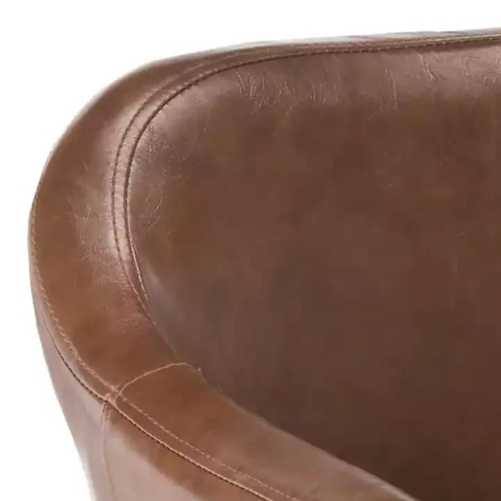 Brown Faux Leather Adalena Accent Chair