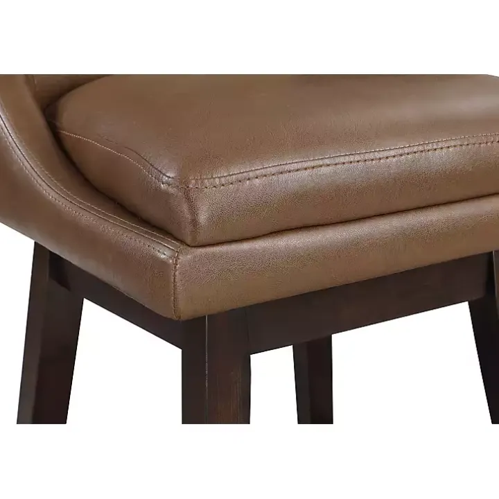 Brown Faux Leather Alli Swivel Counter Stool