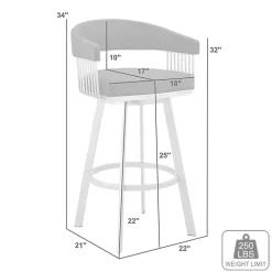 Brown Faux Leather Chelsea Swivel Bar Stool