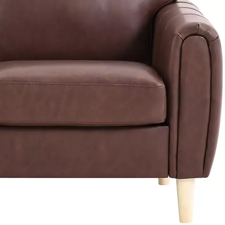 Brown Faux Leather Lyon Sofa