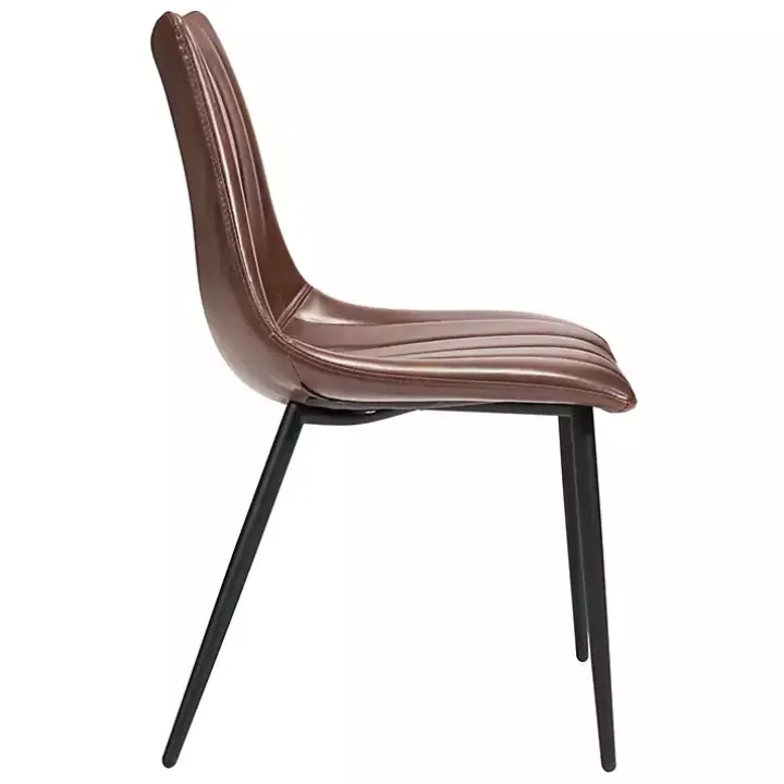 Brown Faux Leather Noreen Dining Chairs, Set of 2