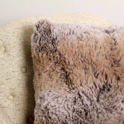 Brown Faux Wolf Fur Pillow