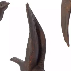 Brown Flying Birds Wall Sculptures, Set of 3