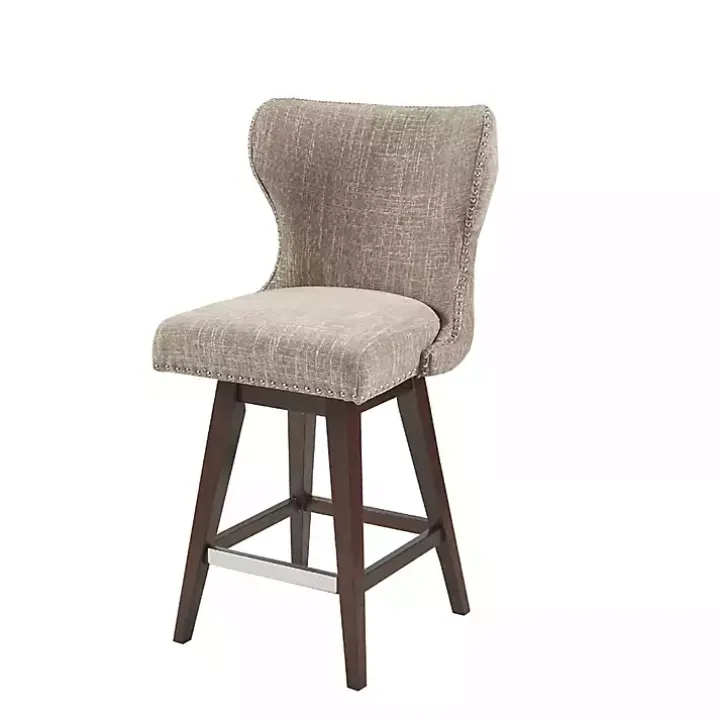 Brown Ivey High Wingback Swivel Counter Stool