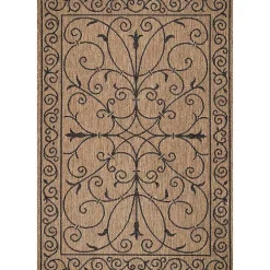 Brown Kathleen Scroll Outdoor Area Rug, 5x7