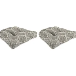 Brown Medallion Outdoor Chair Cushions, Set of 2