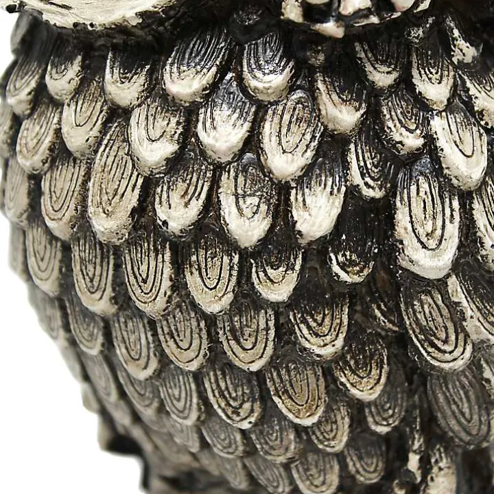 Brown Owl and Green Shade Table Lamp