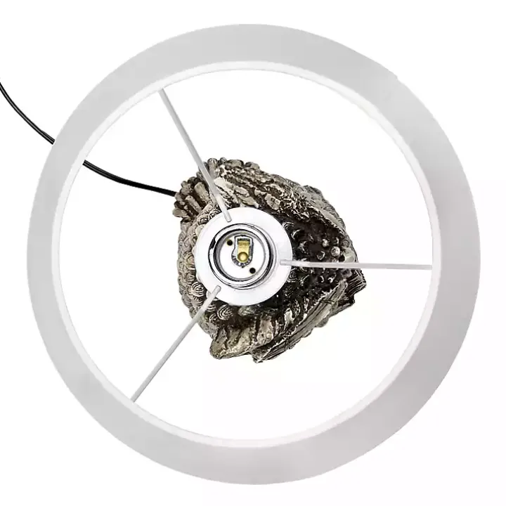 Brown Owl and White Shade Table Lamp