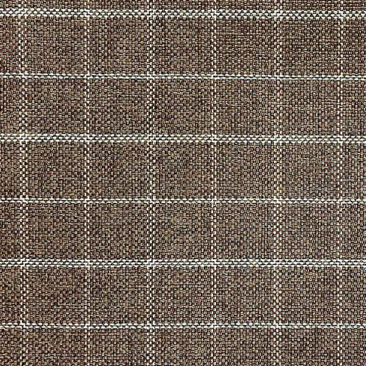 Brown Plaid Upholstered Square Storage Ottoman