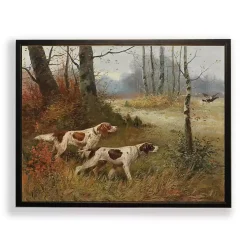 Brown Pointer Dogs Framed Art Print