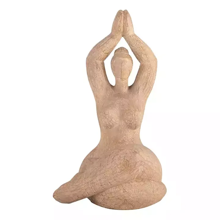 Brown Resin Namaste Female Yoga Figurine