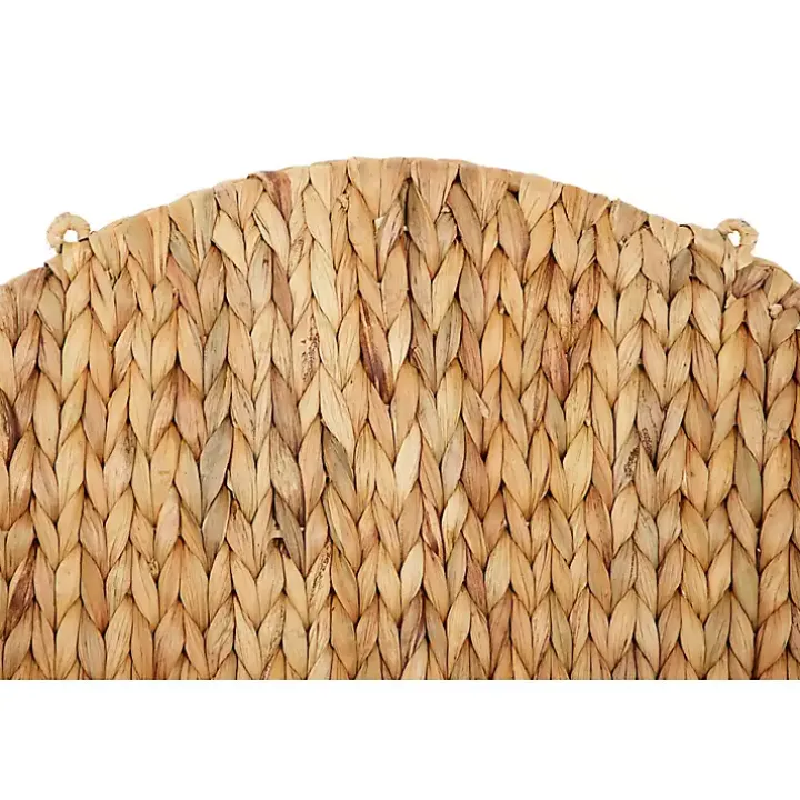 Brown Sea Grass Woven Round Wall Shelf