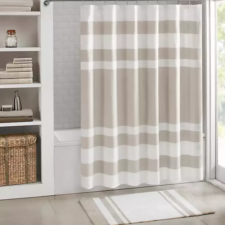 Brown Stripe Reversible Bath Mat, 45 in.