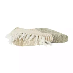 Brown Stripe Woven Throw