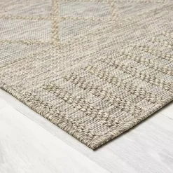 Brown Transitional Stripes Indoor/Outdoor Rug, 5x7