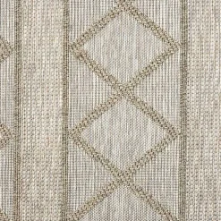 Brown Transitional Stripes Indoor/Outdoor Rug, 5x7