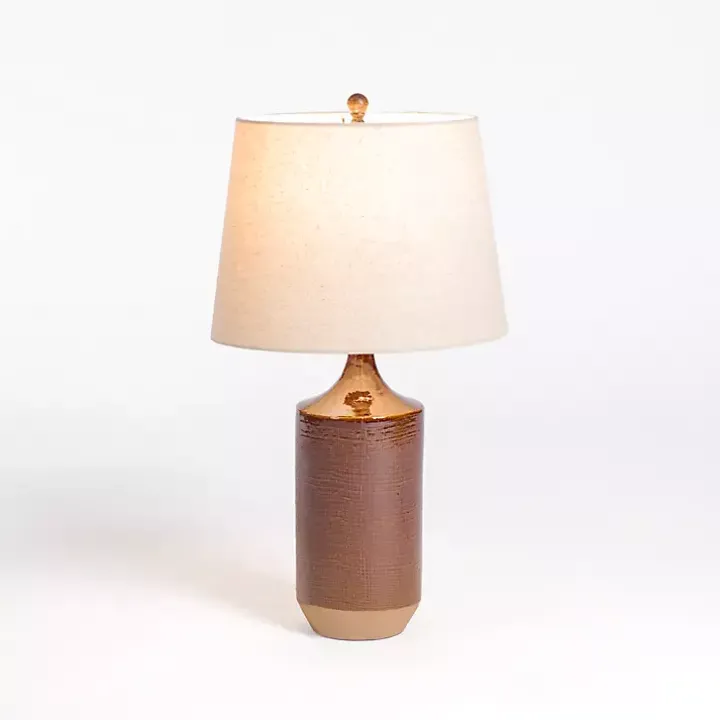 Brown Two Tone Ceramic Table Lamp