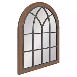 Brown Windowpane Arch Nala Mirror
