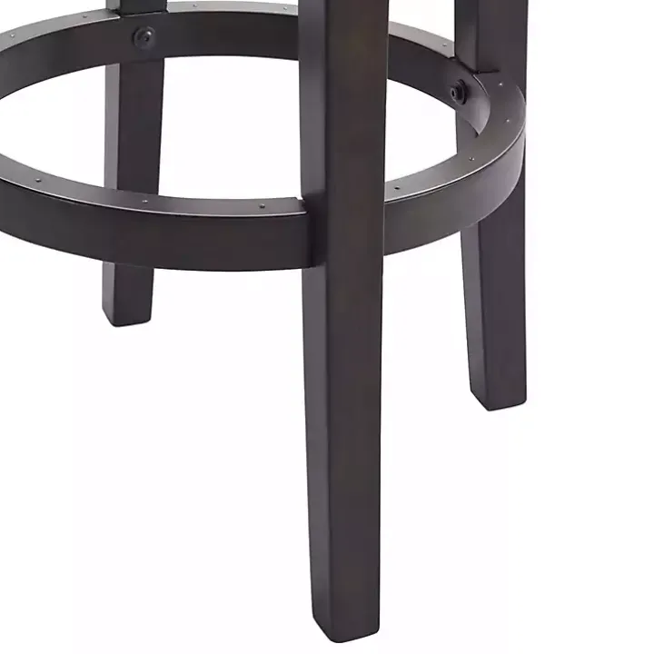 Brown Wood Backless Swivel 2-pc. Bar Stool Set