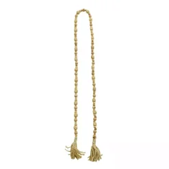 Brown Wood Beads Cream Tassel Garland
