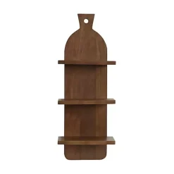 Brown Wood Board Tiered Wall Shelf
