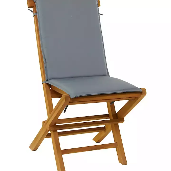 Brown Wood Outdoor Folding Dining Chairs, Set of 2