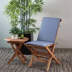 Brown Wood Outdoor Folding Dining Chairs, Set of 2