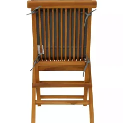 Brown Wood Outdoor Folding Dining Chairs, Set of 2