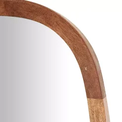Brown Wood Rounded Edges Mirror