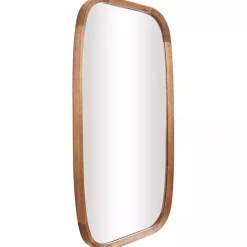 Brown Wood Rounded Edges Mirror