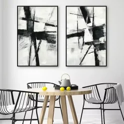 Brushed Away Framed Canvas Art Prints, Set of 2