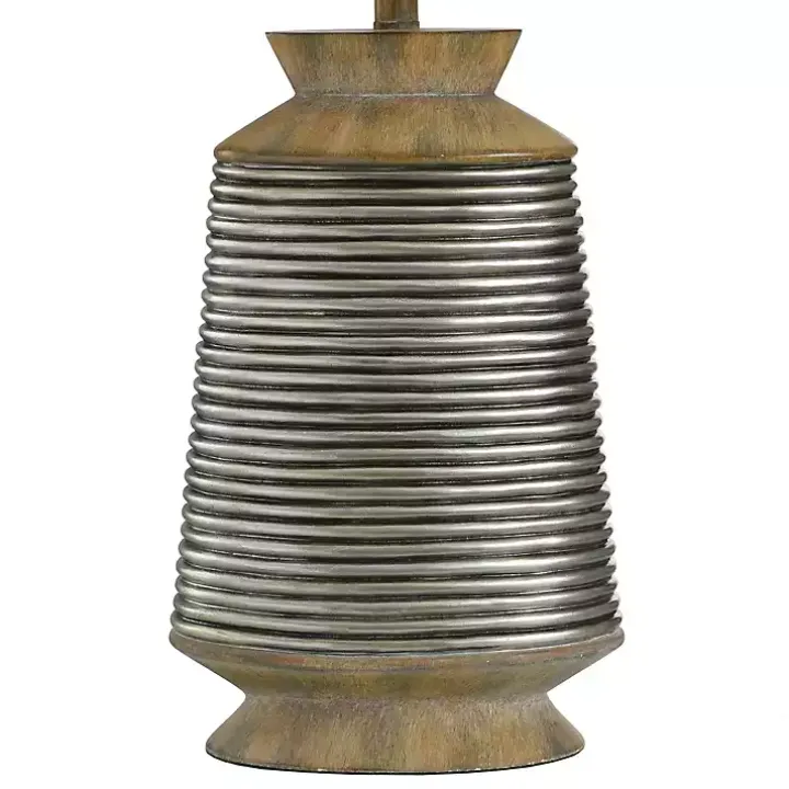 Brushed Gold Ribbed Table Lamp