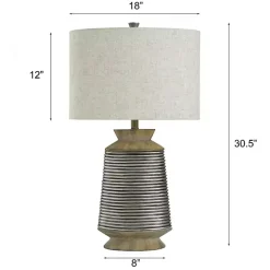 Brushed Gold Ribbed Table Lamp