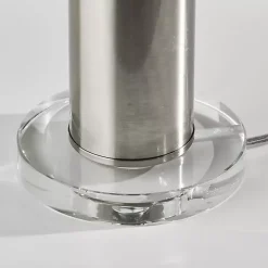 Brushed Steel Cylinder Table Lamp