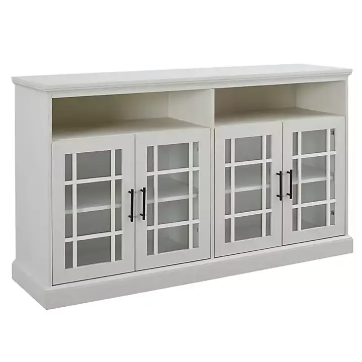 Brushed White Window Pane TV Stand