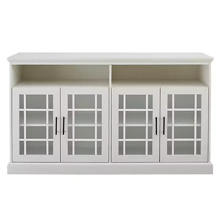 Brushed White Window Pane TV Stand