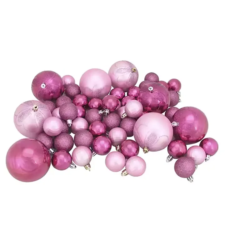 Bubblegum Pink Shatterproof Christmas Ornament Set
