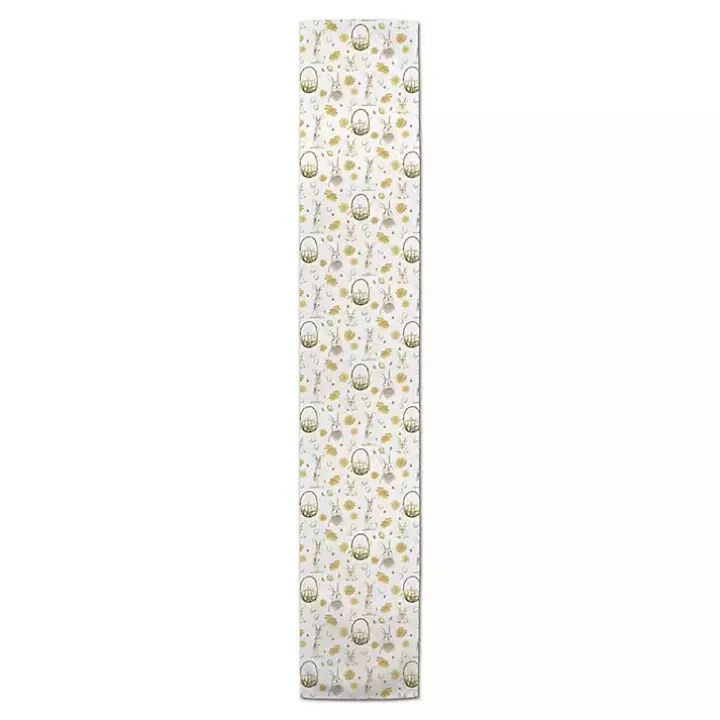 Bunnies and Baskets Easter Table Runner, 90 in.