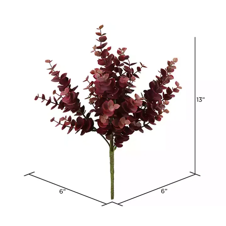 Burgundy Jade Leaf Sprays, Set of 4
