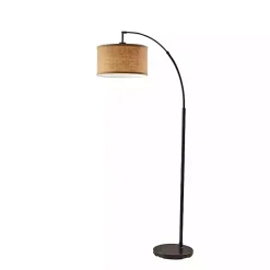 Burlap Arc Floor Lamp