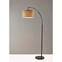 Burlap Arc Floor Lamp