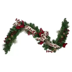 Burlap Buffalo Check Foliage Garland