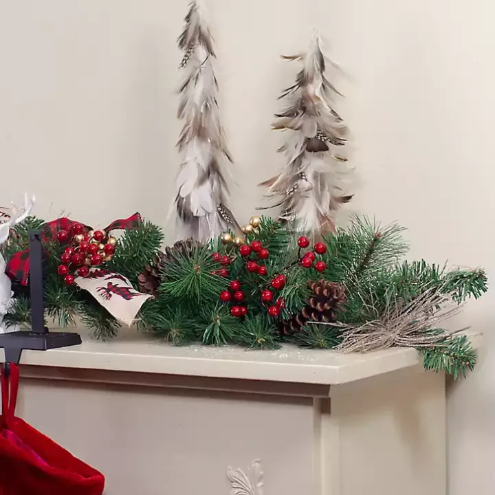 Burlap Buffalo Check Foliage Garland